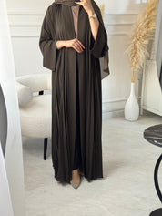 C 1517-06 Olive Premium Nada Pleated Abaya
