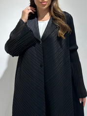 C 1569 Black Pleated Abaya