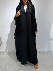 C 1569 Black Pleated Abaya