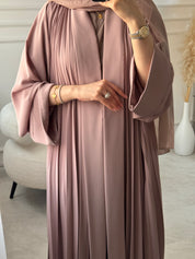 C 1517-10 Rose Premium Nada Pleated Abaya