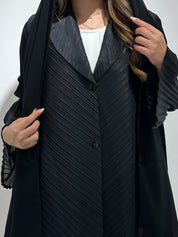 C 1569 Black Pleated Abaya