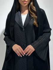 C 1569 Black Pleated Abaya