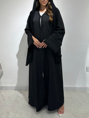 C 1570 Black Embroidered Abaya