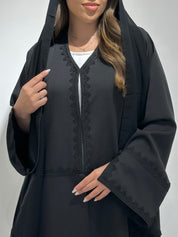C 1570 Black Embroidered Abaya