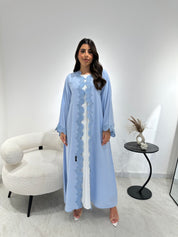 C 1341 Light Blue Lace Abaya