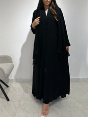 C 1576 Black Pleated Abaya