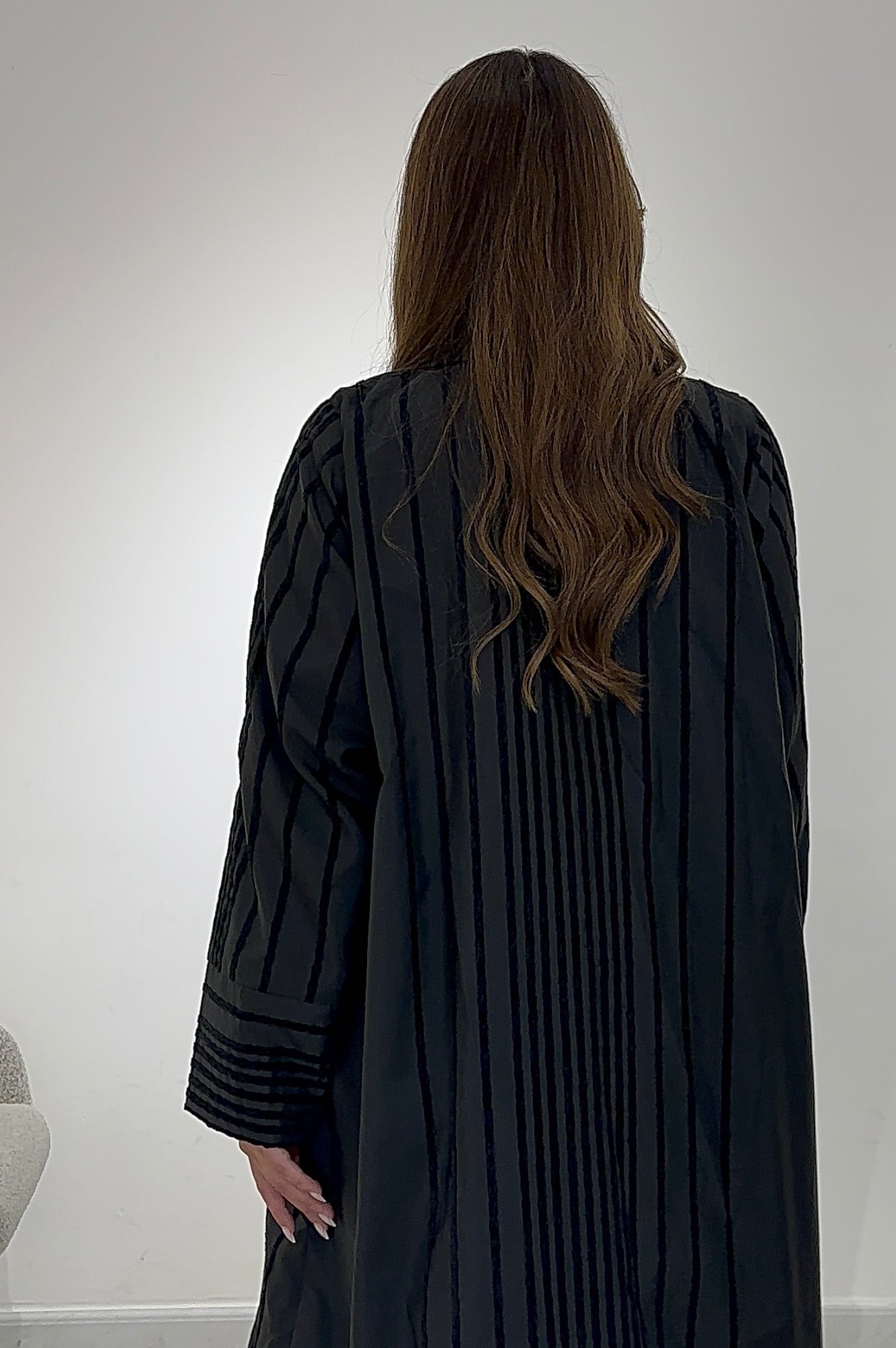 C 1578 Black Striped Abaya