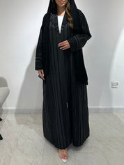 C 1578 Black Striped Abaya