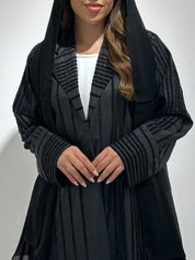 C 1578 Black Striped Abaya
