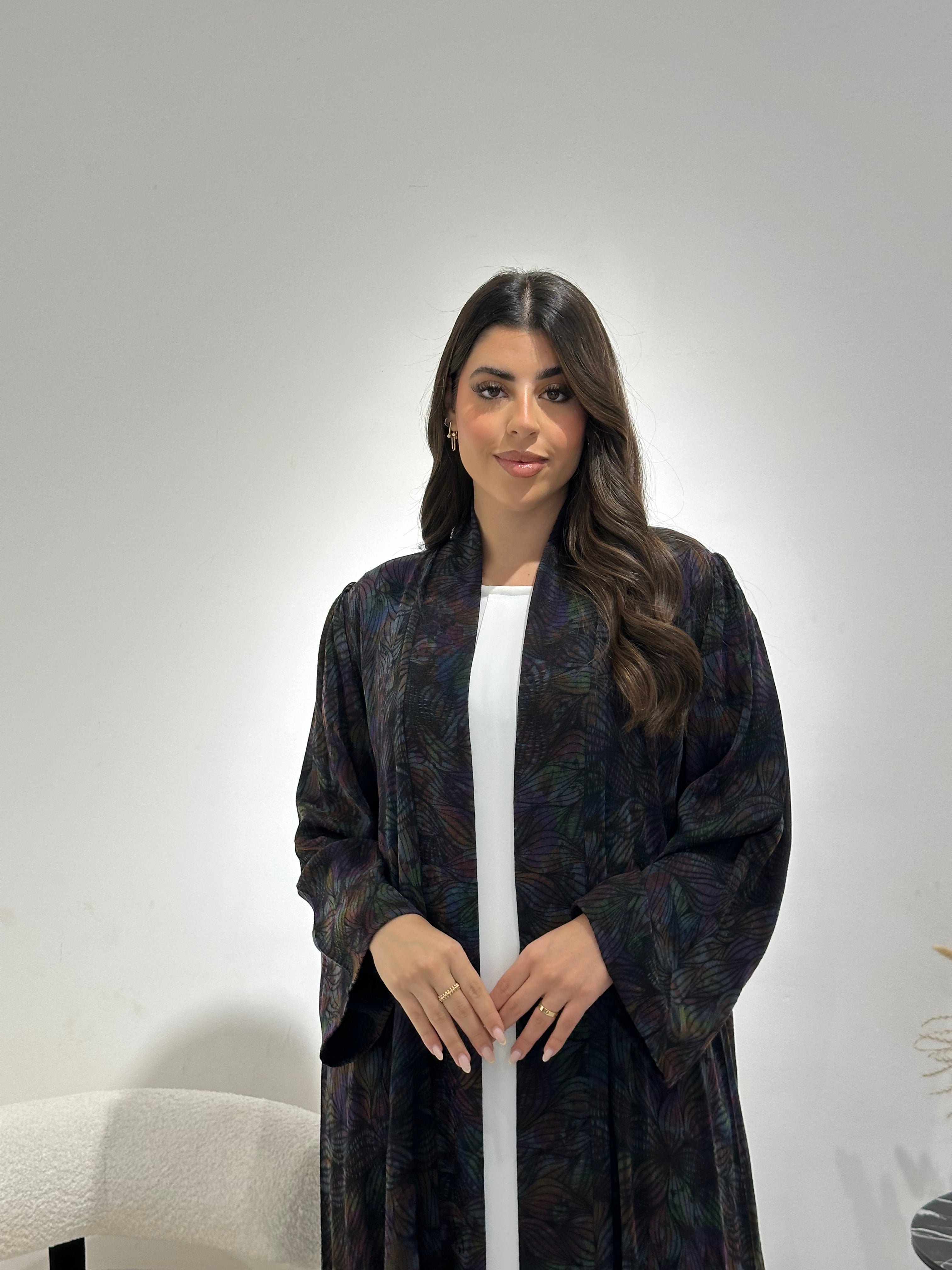 C 1345 Purple Green Abaya