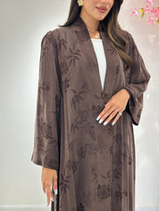 C 1159 Brown Premium Printed Abaya