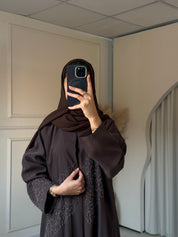 C 0881 Brown Beaded Abaya