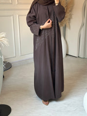 C 0881 Brown Beaded Abaya