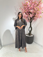 C 1161 Brown Premium Printed Abaya