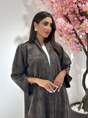 C 1161 Brown Premium Printed Abaya