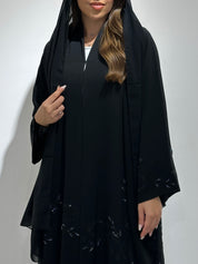 C 1583 Black Beaded Abaya