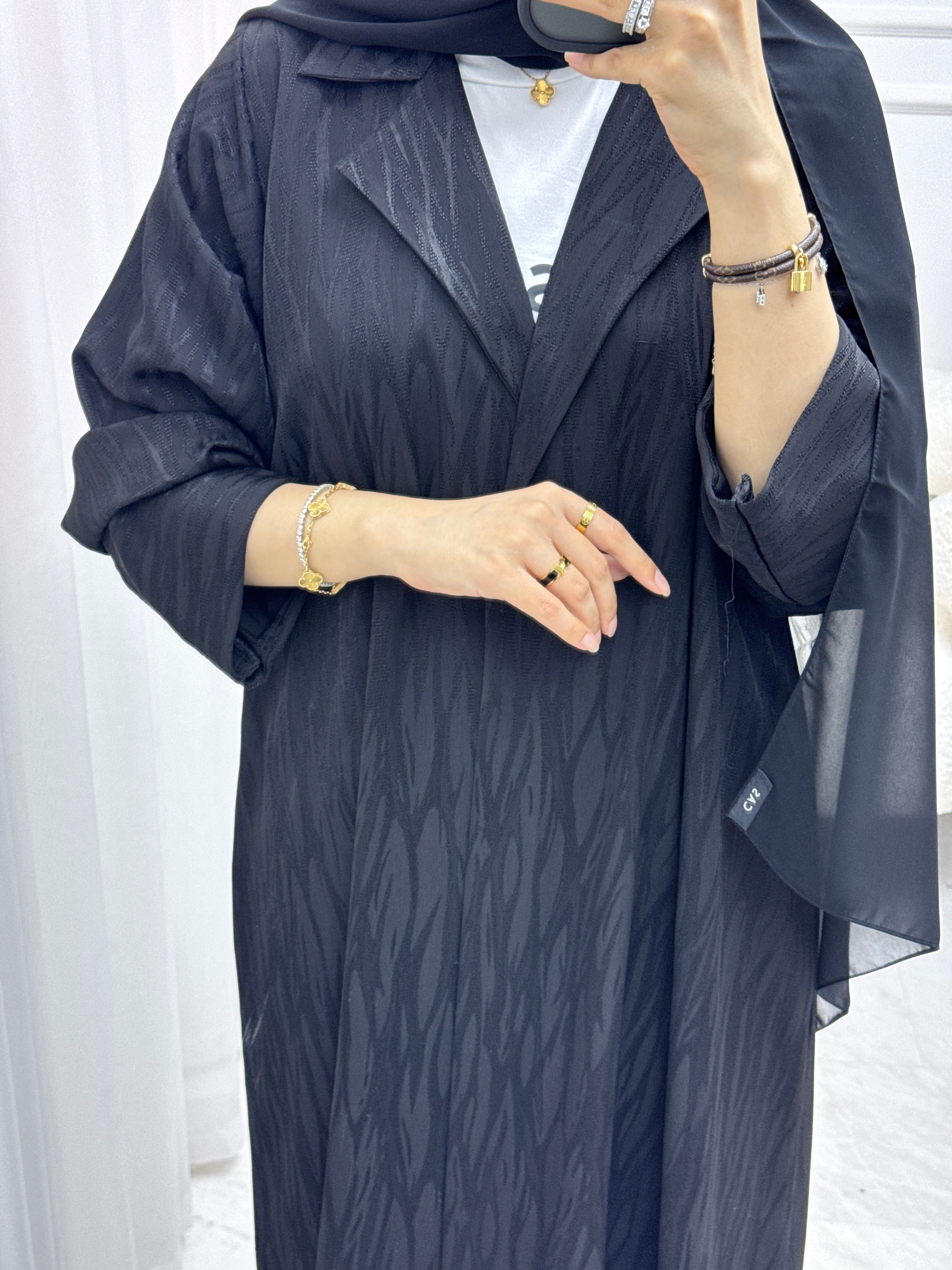 C 1534 Black Striped Abaya