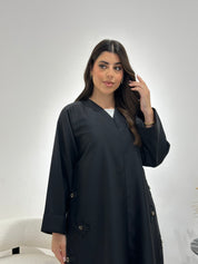 C 1351 Black Beaded Abaya