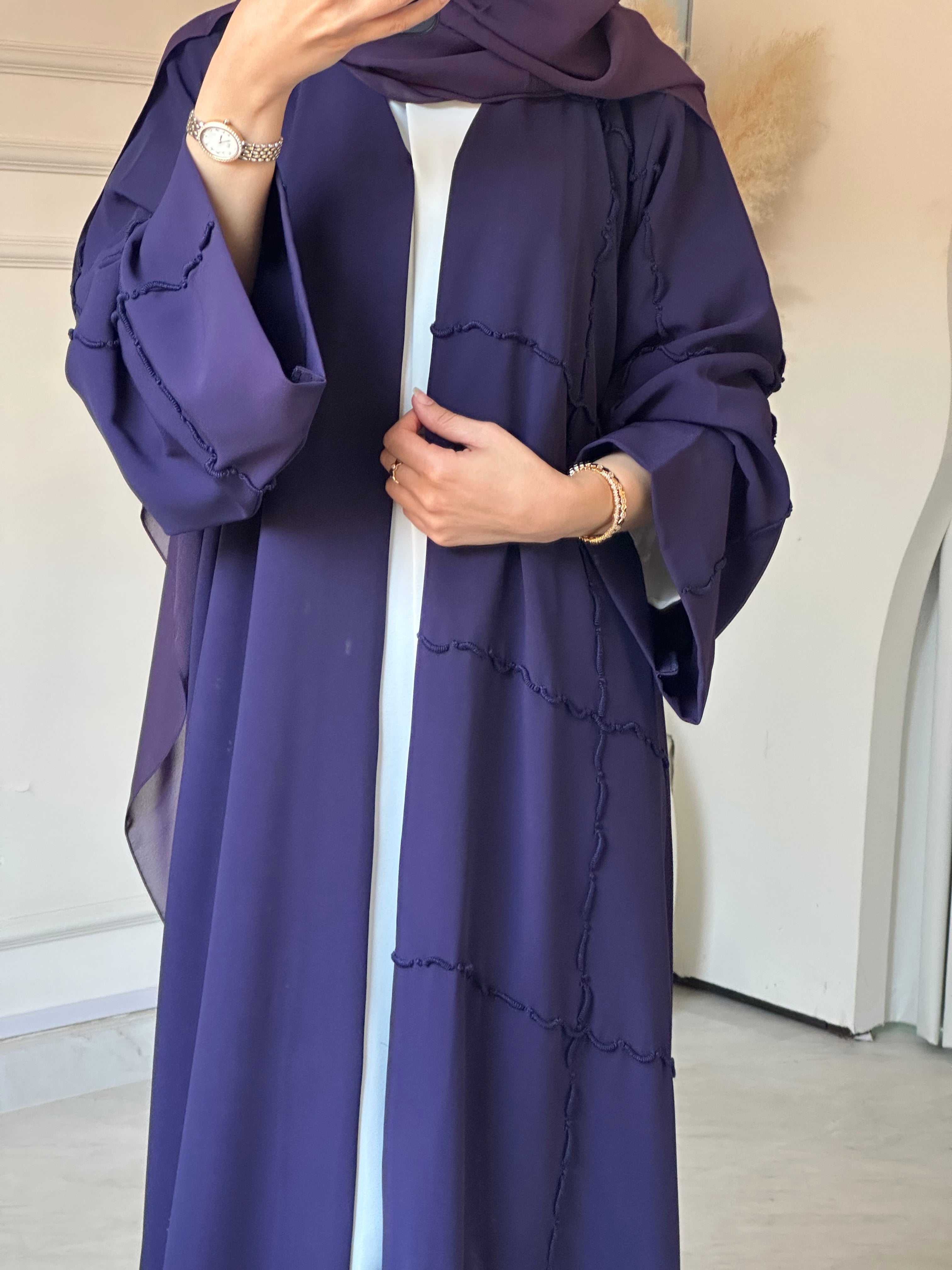 C 0882 Dark Purple Abaya