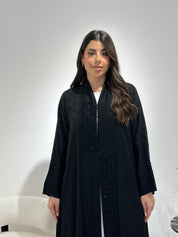 C 1352 Black Beaded Abaya