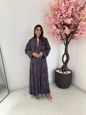 C 1164 Purple Premium Printed Abaya