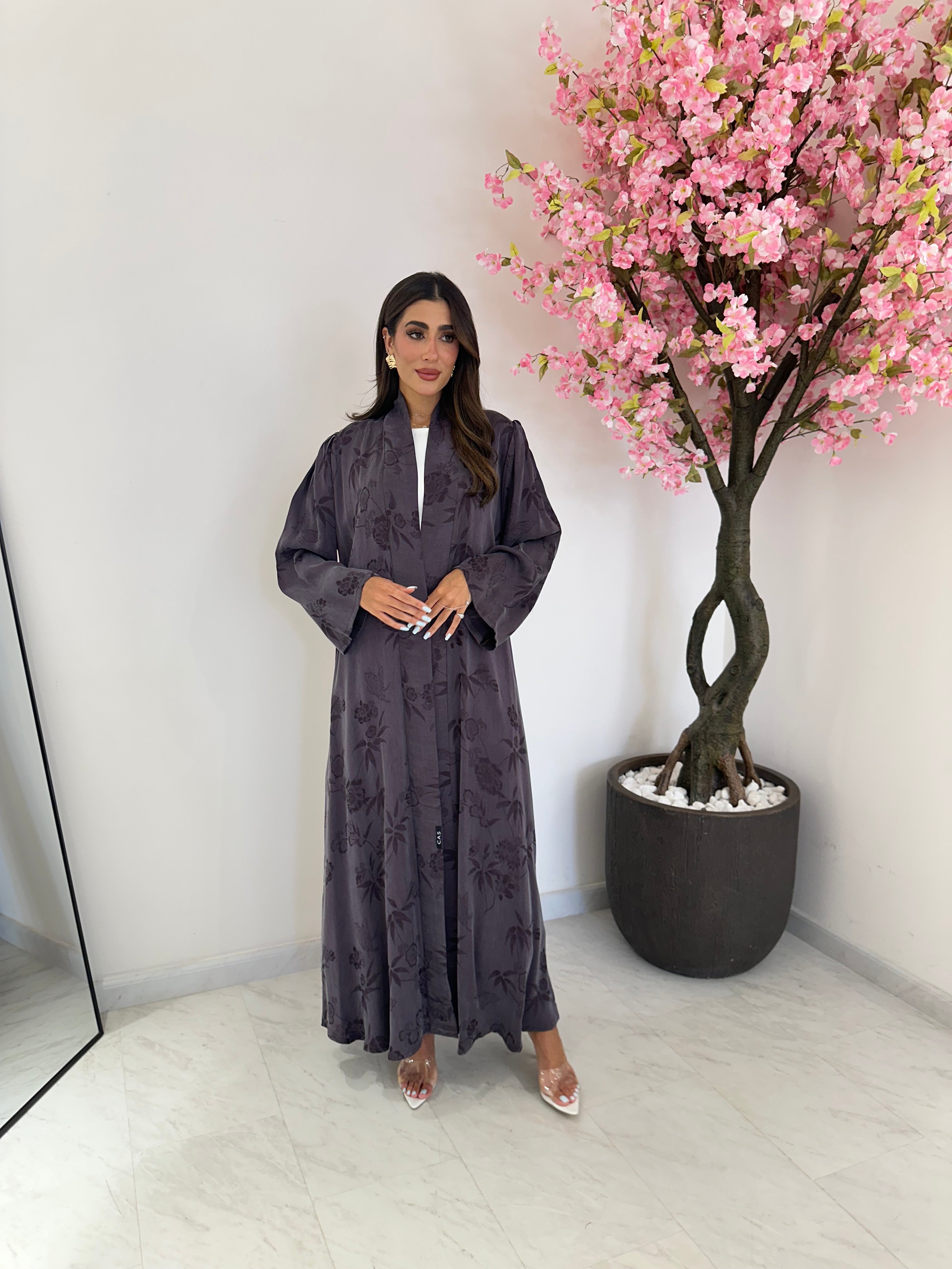 C 1164 Purple Premium Printed Abaya