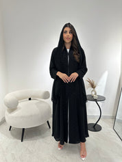 C 1352 Black Beaded Abaya