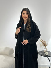 C 1352 Black Beaded Abaya