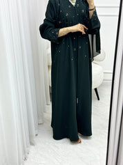 C 1540 Dark Green Beaded Abaya