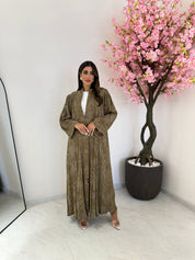 C 1167 Moss Green Premium Printed Abaya