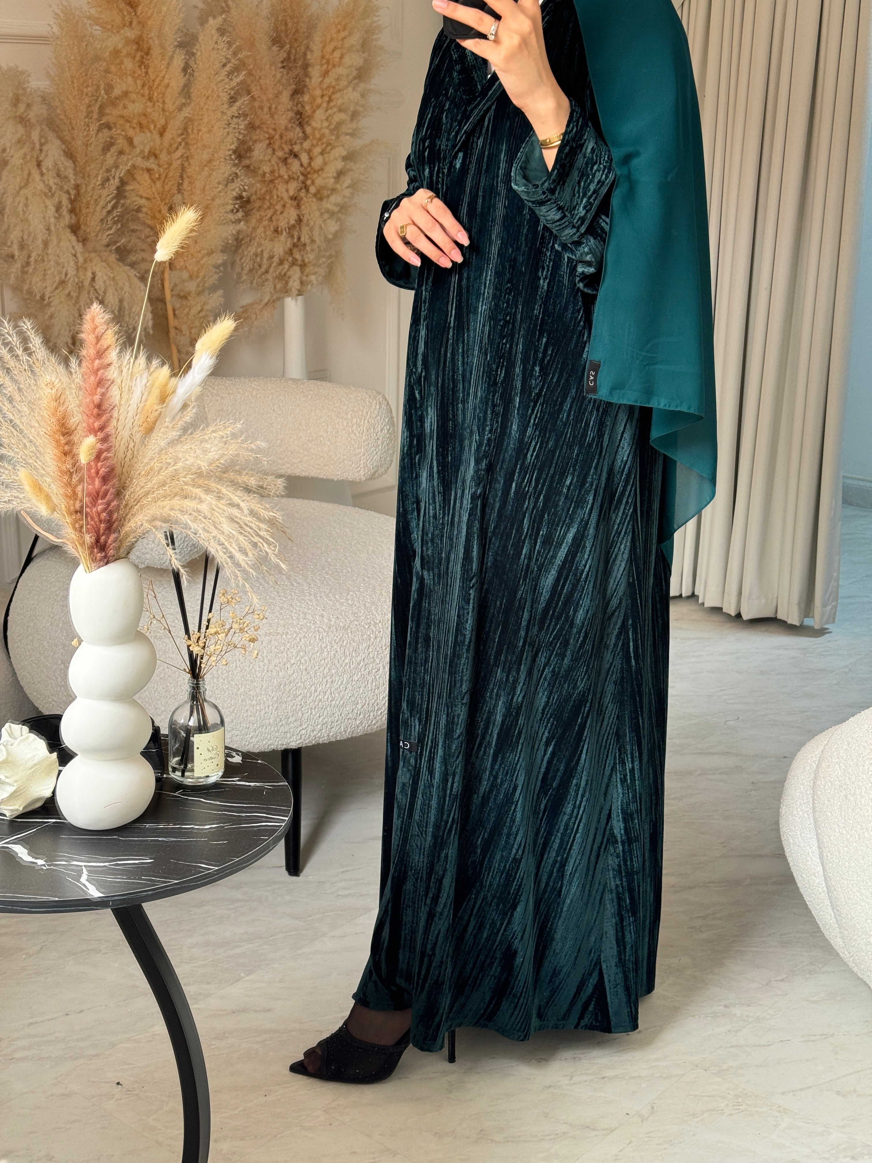 C RTW Green Velvet Abaya