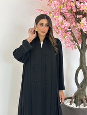 C 1171 Black Pleated Abaya