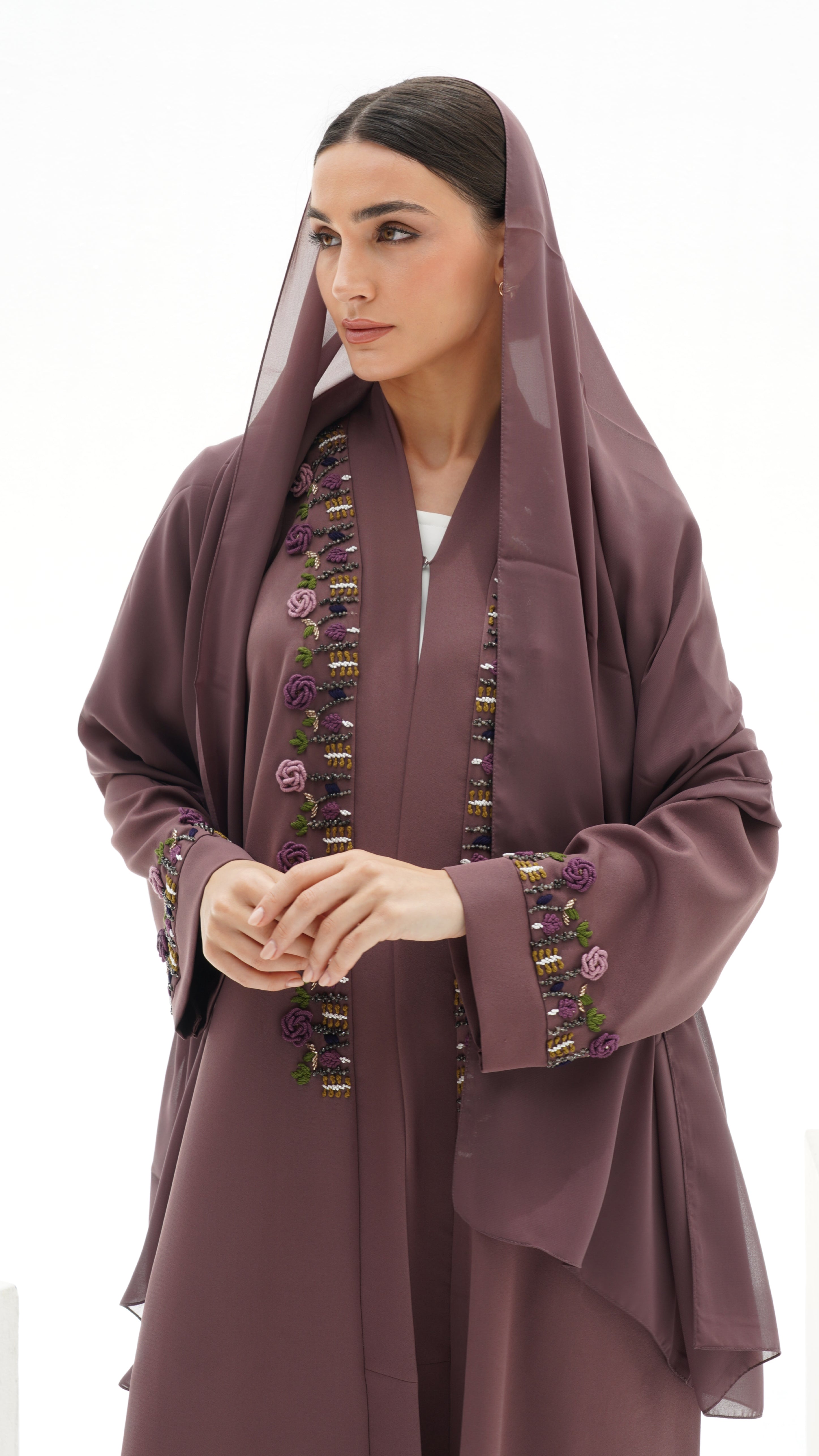 C 1147 Purple Abaya