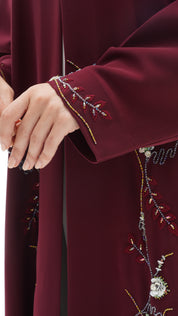 C 1148 Maroon Abaya