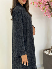 C 1173 Black Premium Printed Abaya