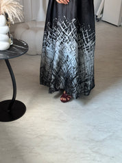 C 0895-03 Silver Jacquard Abaya