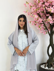 C 1175 Silver Printed Abaya