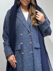 C 1590 Cobalt Blue Coat Abaya