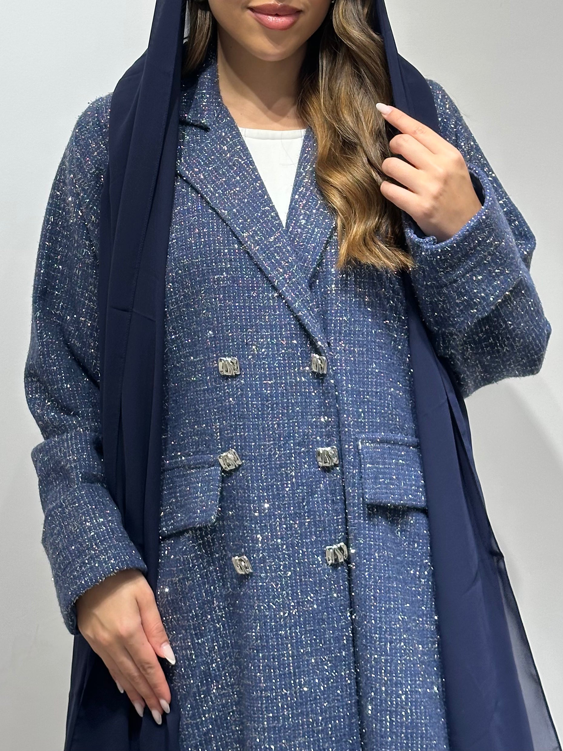 C 1590 Cobalt Blue Coat Abaya