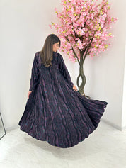 C 1176 Purple Premium Printed Abaya