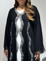 C 1588 Black Lace Abaya