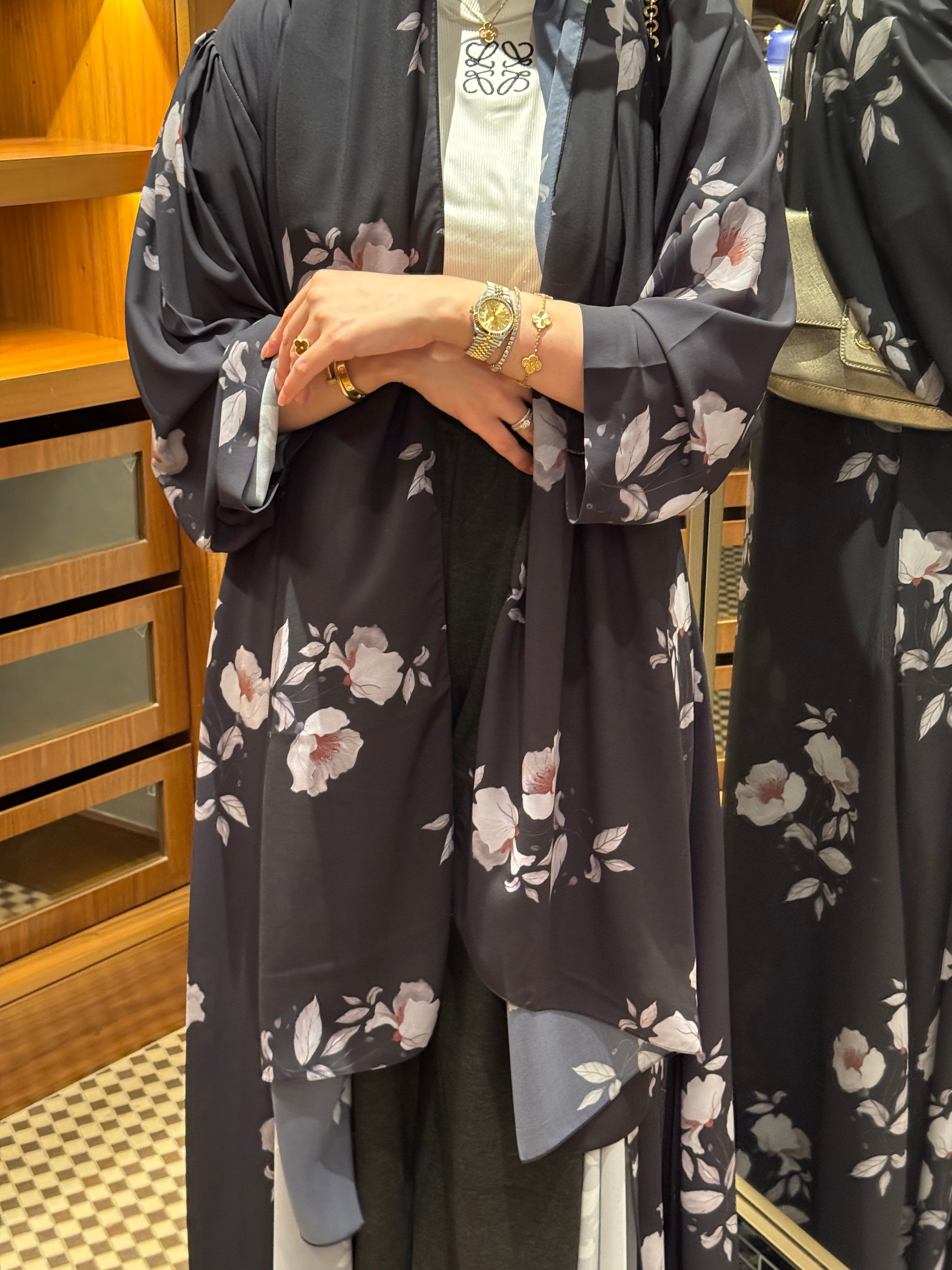 C 0917 Floral Printed Abaya