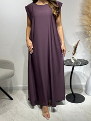 C 1593 Plum Purple Lace Abaya