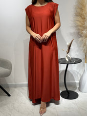 C 1595 Burnt Orange Lace Abaya