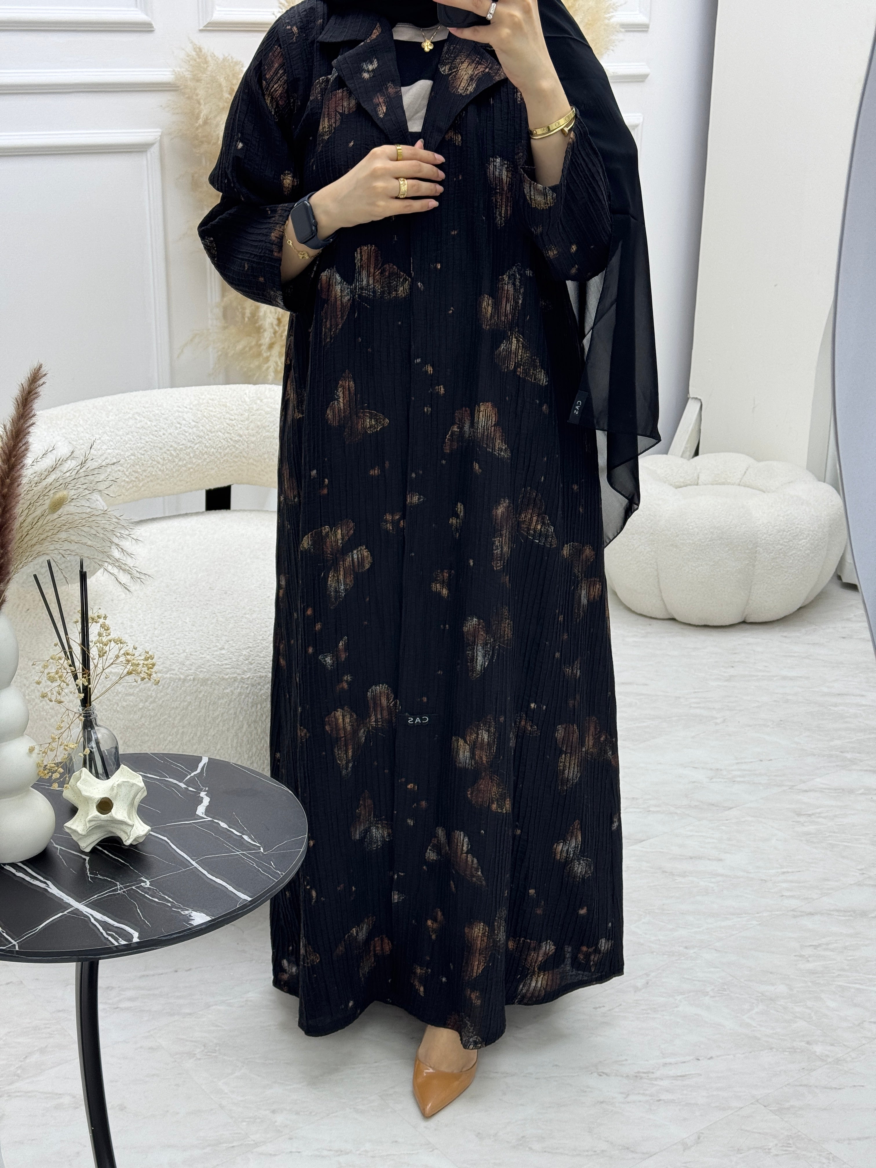 C 0921 Butterfly Printed Abaya