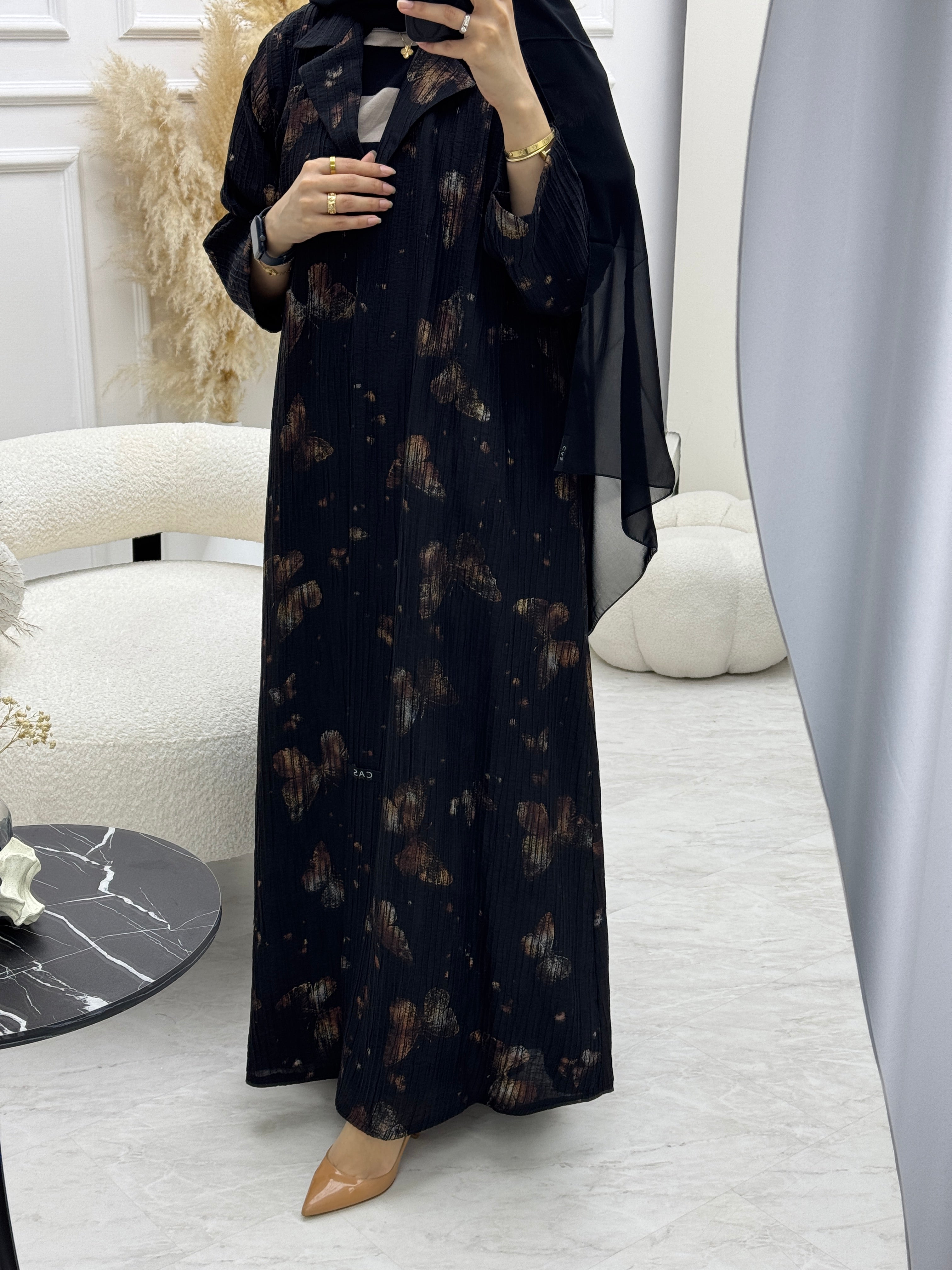 C 0921 Butterfly Printed Abaya