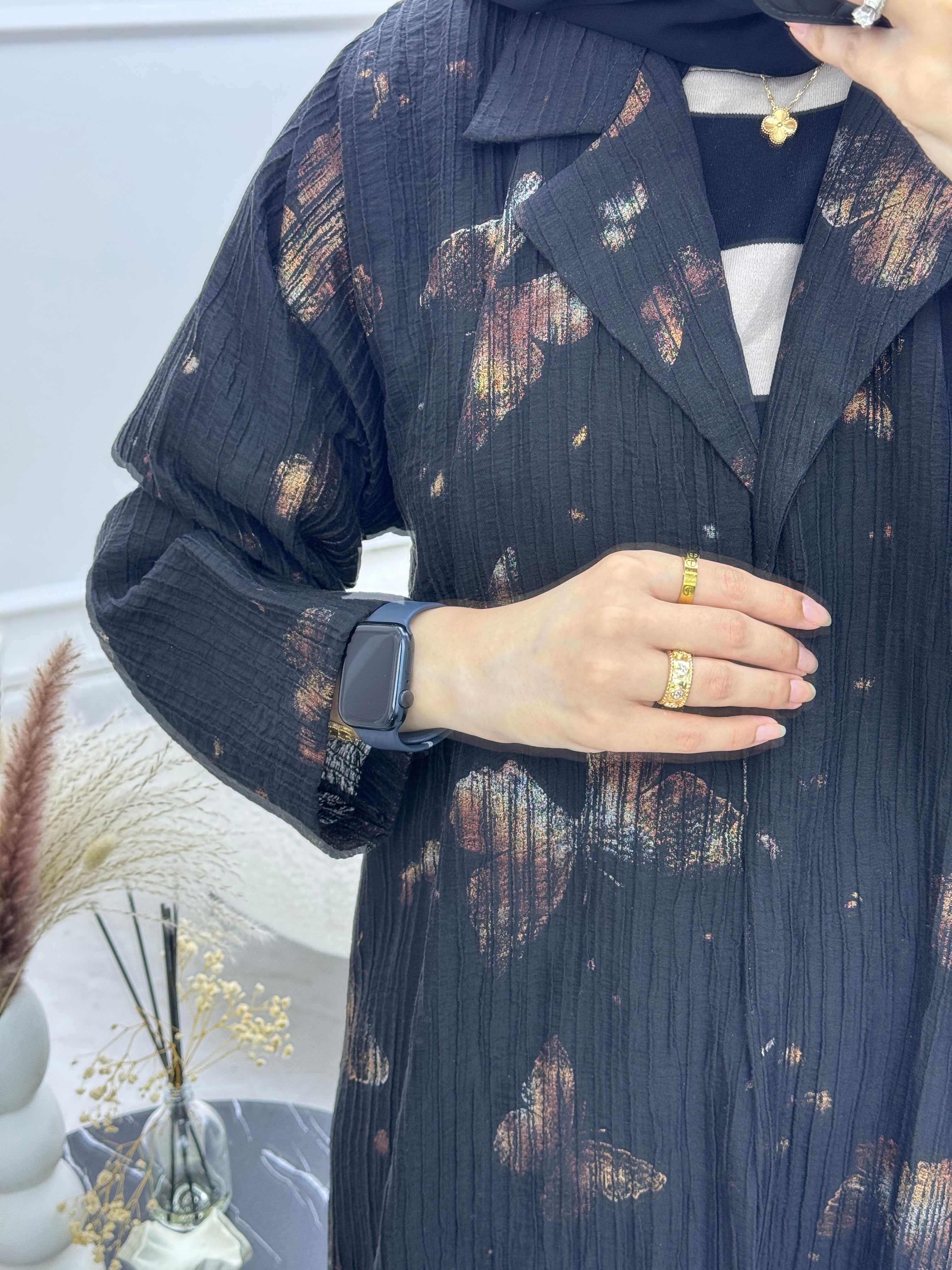 C 0921 Butterfly Printed Abaya