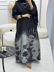 C 0926-01 Silver Coat Abaya