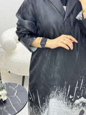 C 0926-01 Silver Coat Abaya