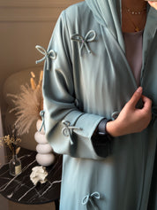 C 1096 Aqua Bow Abaya